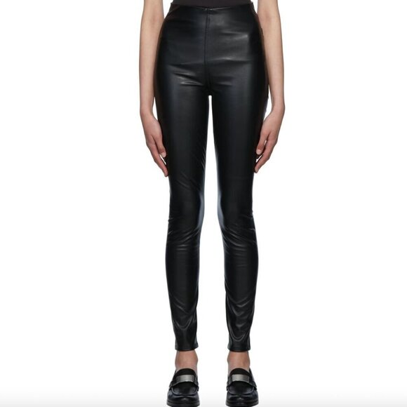 rag & bone Skinny Leg Nina Faux Leather Black Pants High Waist XS - Picture 2 of 15